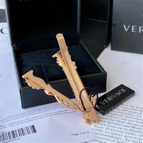 kẹp tóc versace|Kẹp Tóc Nữ Versace Logo Hair Clip P00706680 Màu Vàng.